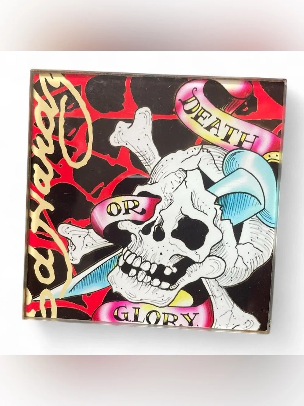 Ed Hardy Skull Tile Coasters in Black, Red, White, Green, Blue